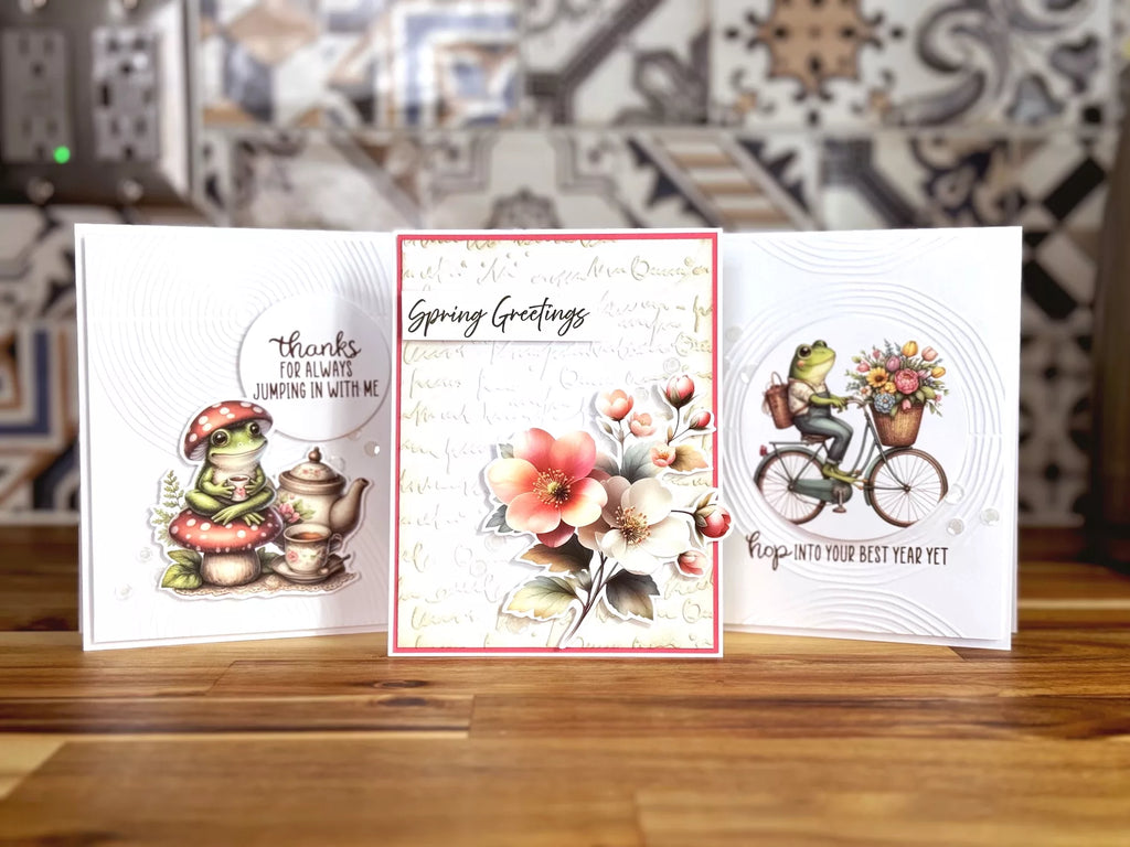Clean and Simple Cards with Rub-On Transfers and Embossing Folders
