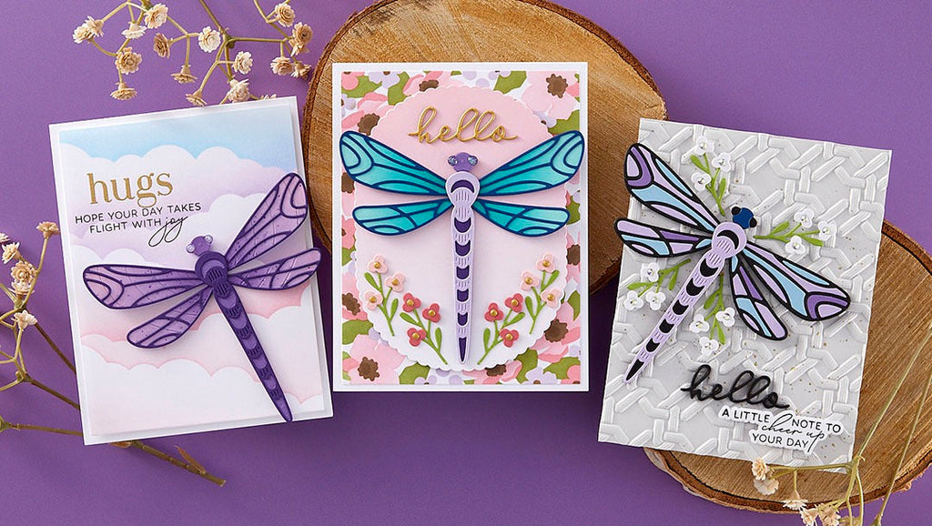 January 2025 Small Die of the Month Preview & Tutorials – Soaring Dragonfly