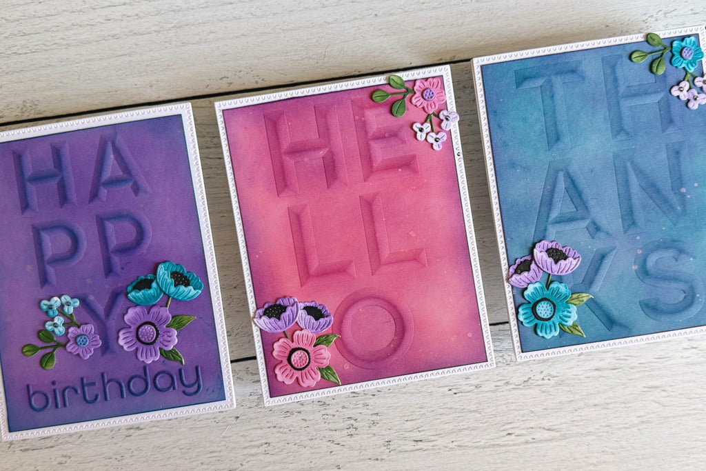 Adding Quick Color to Beveled Sentiments A2 Card Fronts
