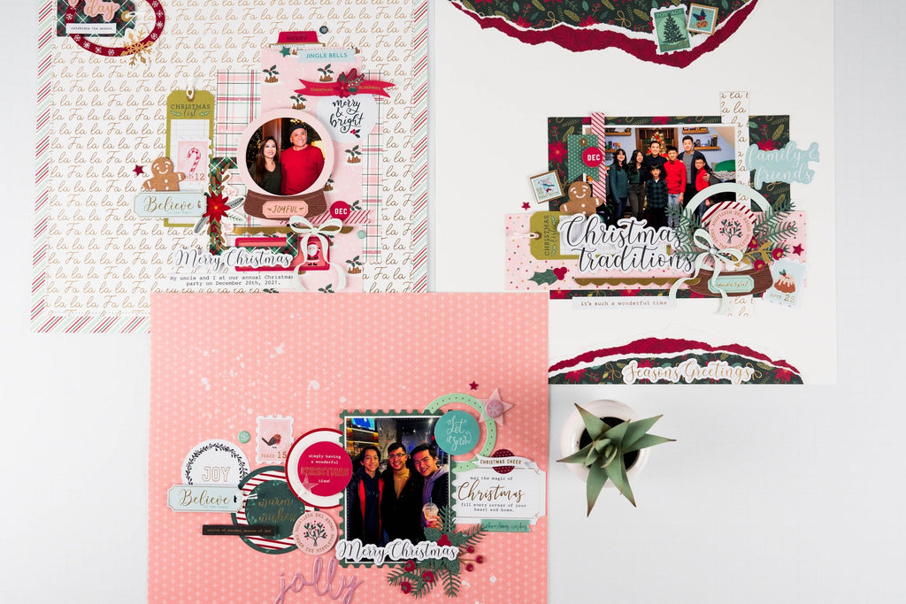 3 Layouts Using Oh Joyful Day by Rosie’s Studio