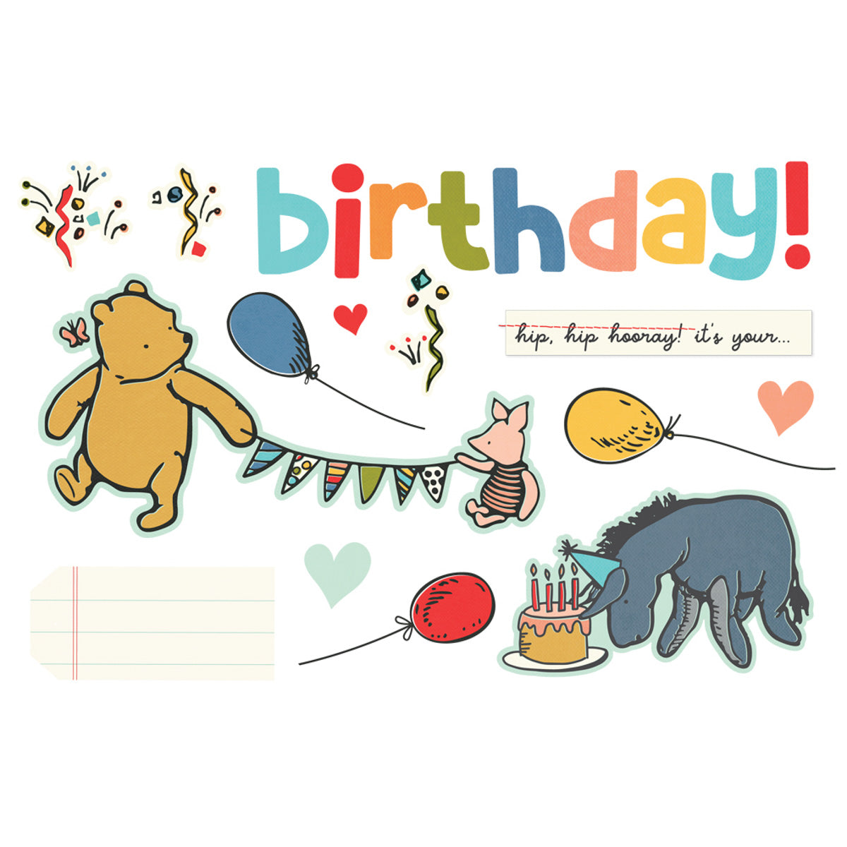 Simple Stories Say Cheese Classic Pooh Birthday - Simple Pages Page Pieces