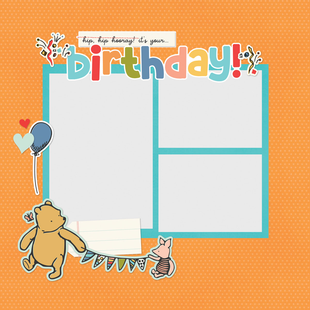Simple Stories Say Cheese Classic Pooh Birthday - Simple Pages Page Pieces