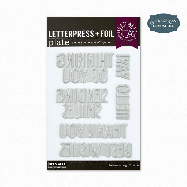 Hero Arts - Best Wishes Letterpress & Foil Plate