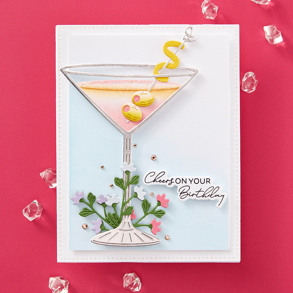 Olive Martinis Etched Dies from the Happy Hour Collection