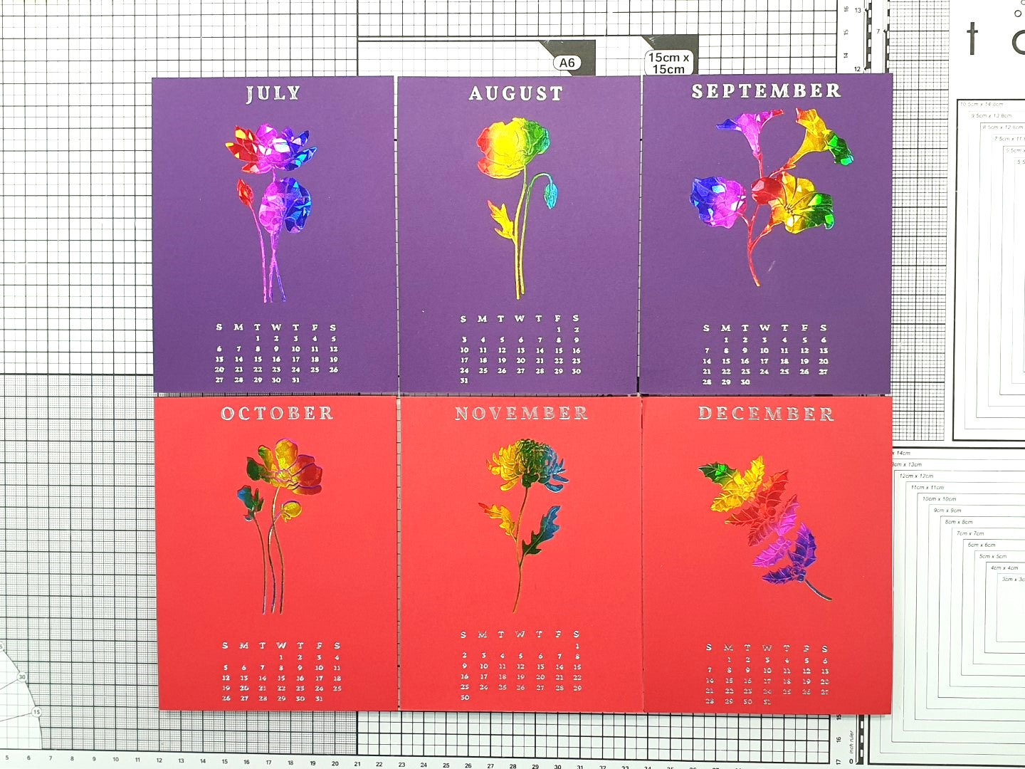 2025 DIY Calendar Press Plates from the Florals Through the Year Collection