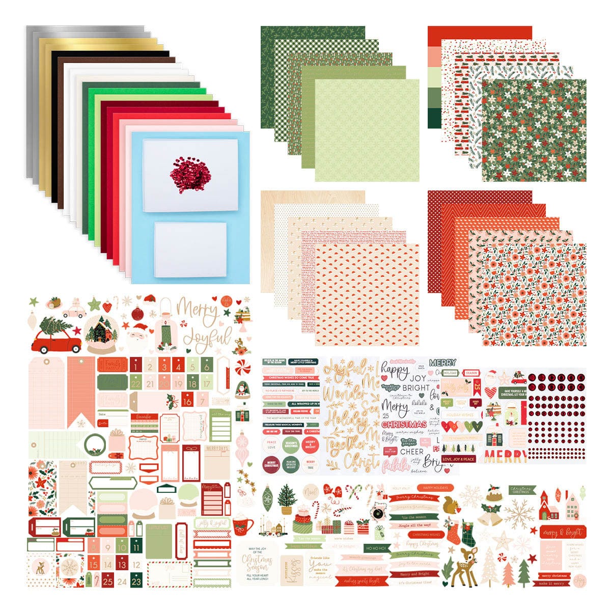 Spellbinders - Make It Merry Collection - 8.5 x 11 Paper Pack