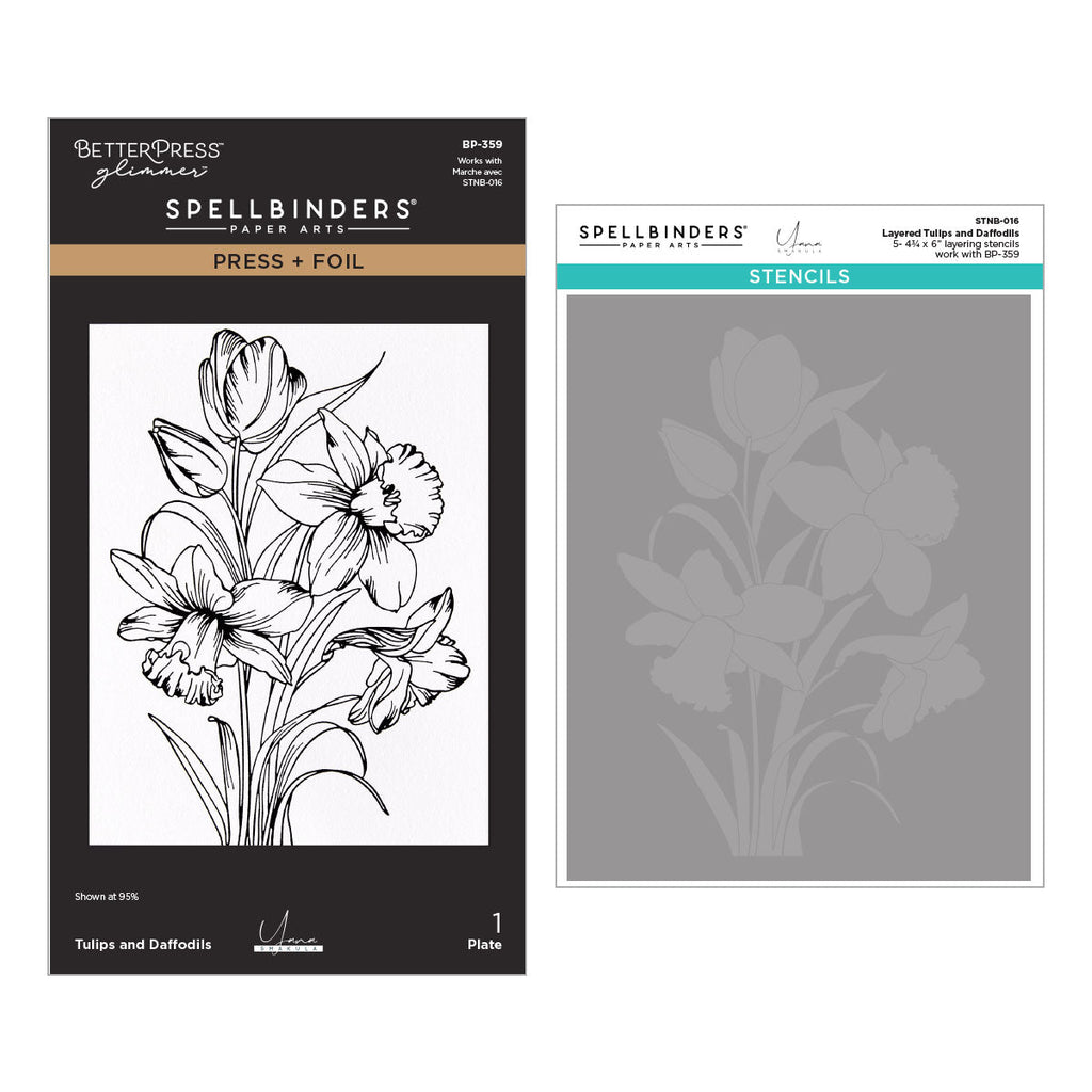 Invisible ink. THE CHIPS 花台 Tulips and Daffodils Press + Foil Plate and Stencil Bundle by Yana