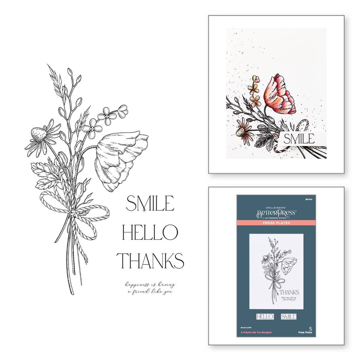 Flower Stems Press Plate & Die Set from the Pressed Posies Collection