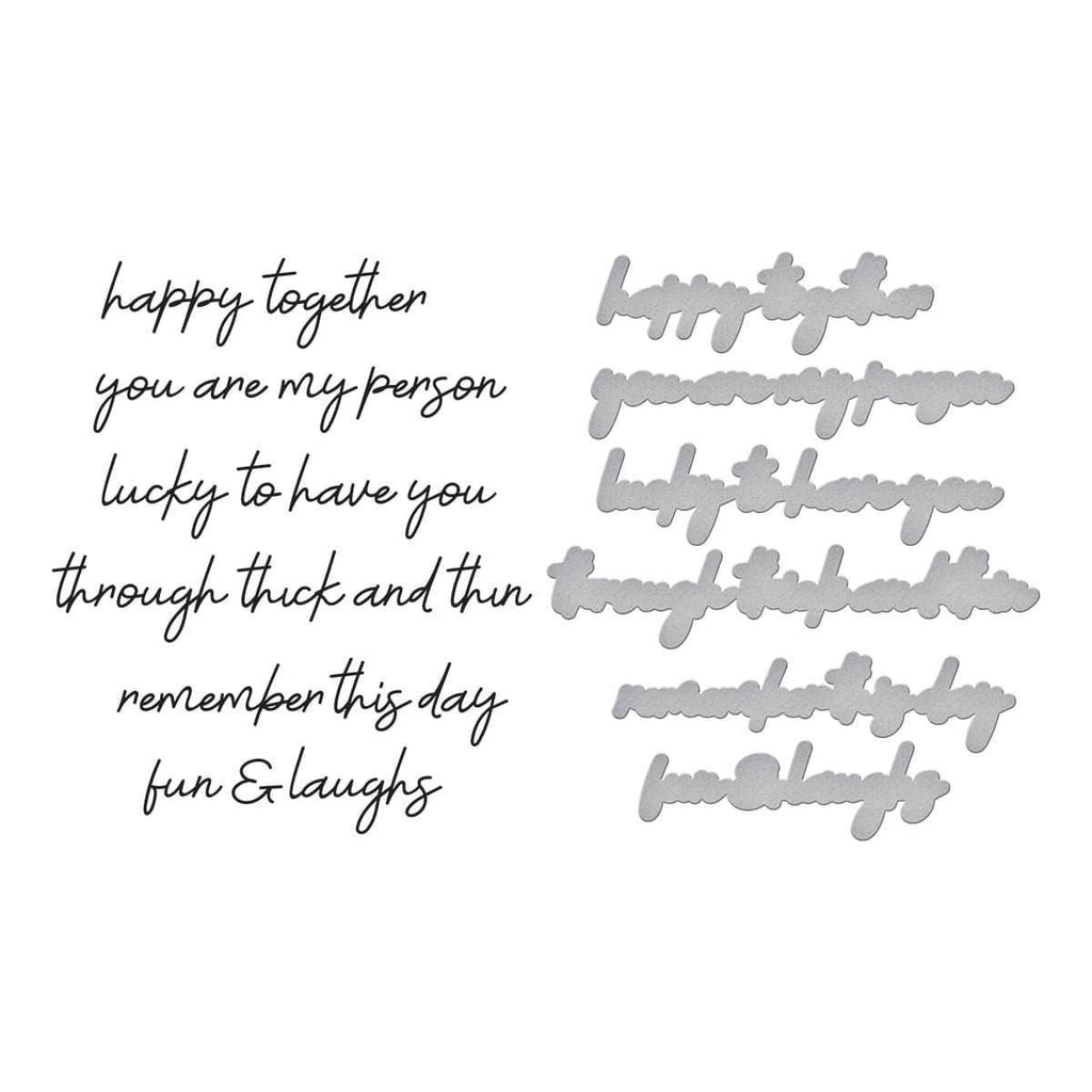 Family Sentiments Press Plate & Die Set from the Storytelling by Spellbinders Scrapbooking Collection dies