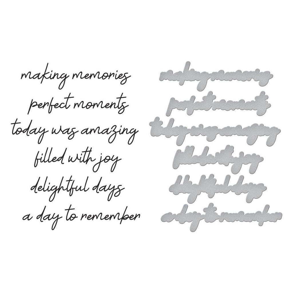 Happiness Sentiments Press Plate & Die Set from the Storytelling by Spellbinders Scrapbooking Collection Dies