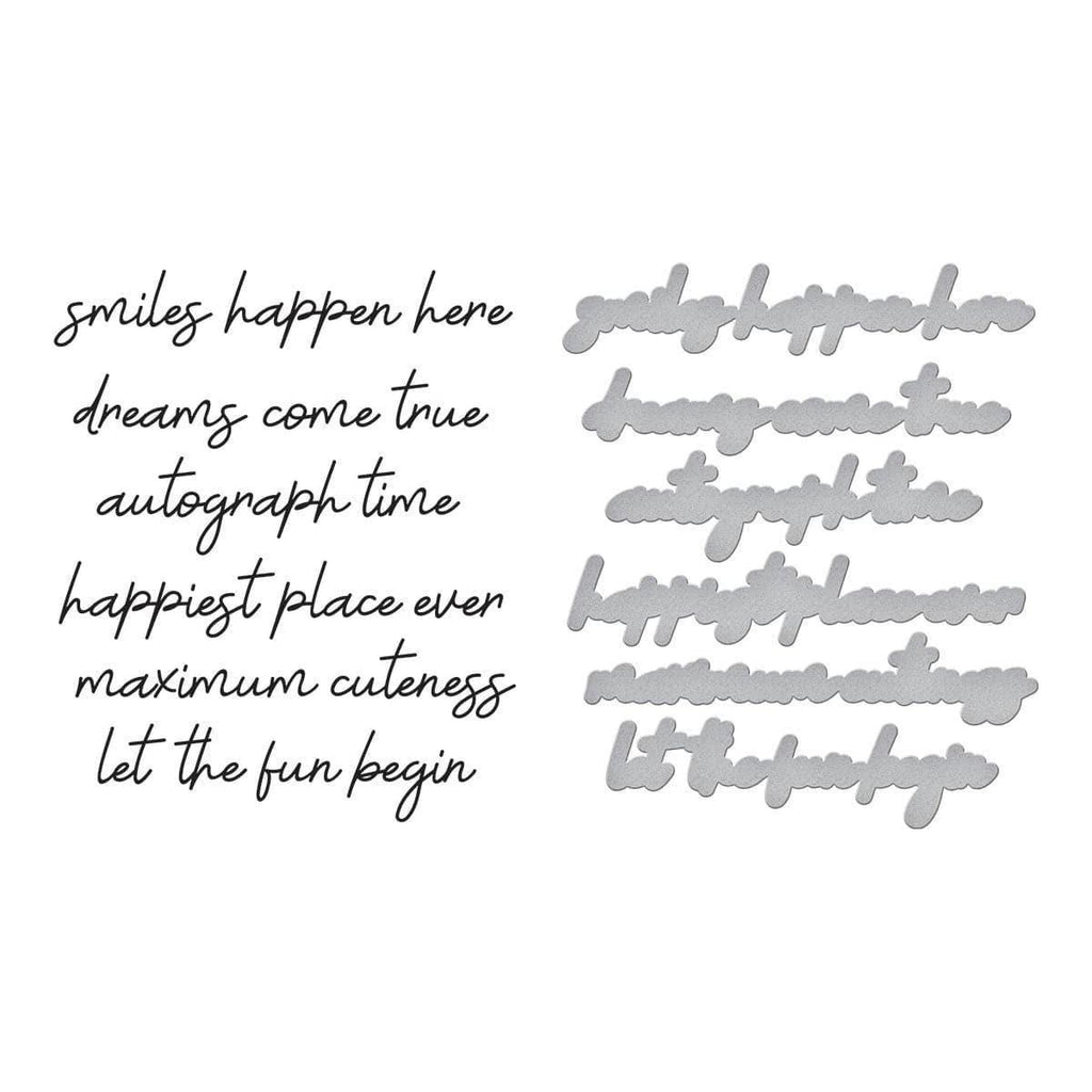 Magic Sentiments Press Plate & Die Set from the Storytelling by Spellbinders Scrapbooking Collection dies