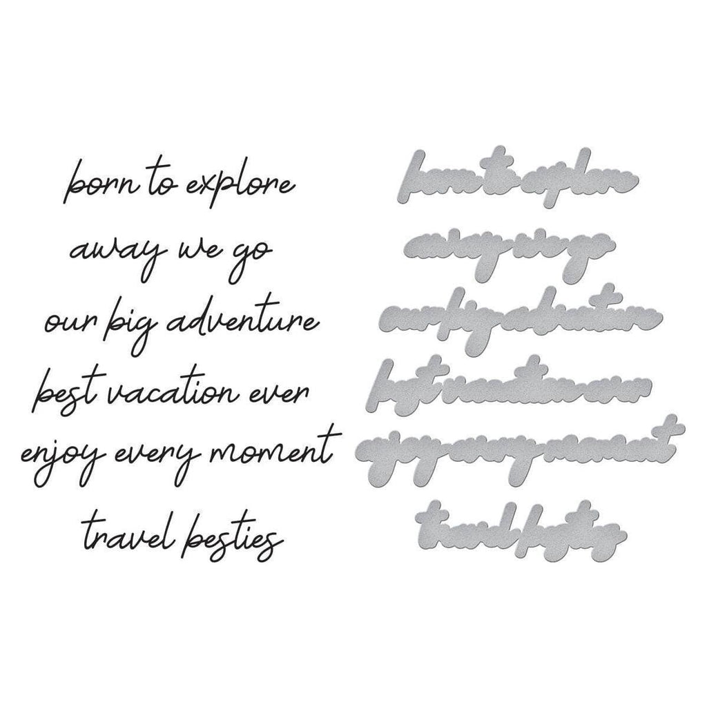 Wander Sentiments Press Plate & Die Set from the Storytelling by Spellbinders Scrapbooking Collection dies