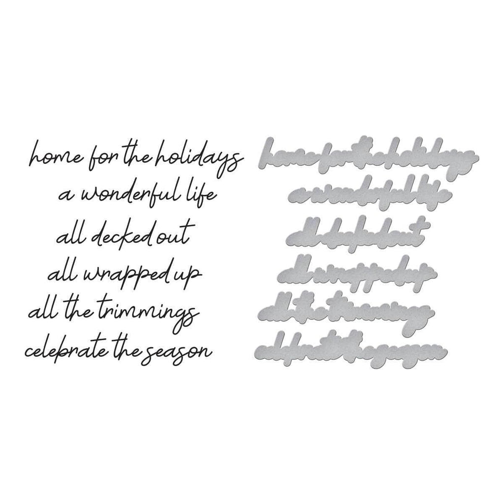 Christmas Sentiments Press Plate & Die Set Scrapbooking dies