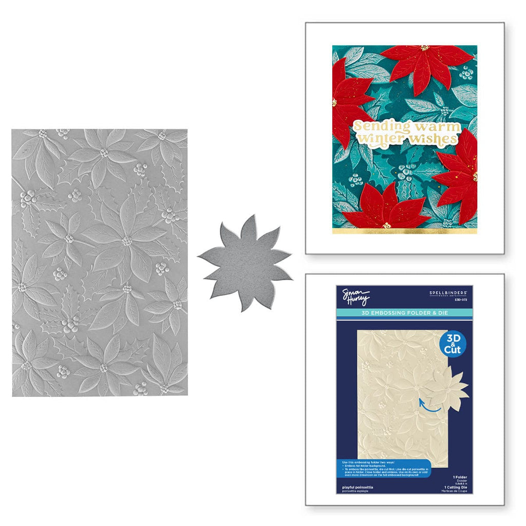 Poinsettia 3D Embossing Folder with Die