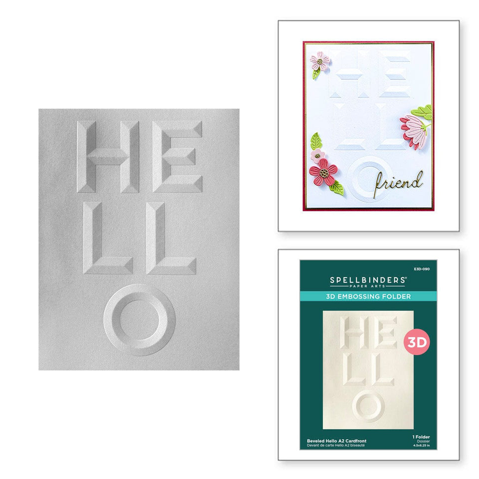 Beveled Hello 3D Embossing Folder