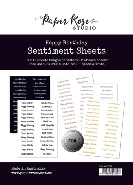 Happy Birthday Sentiment Sheets