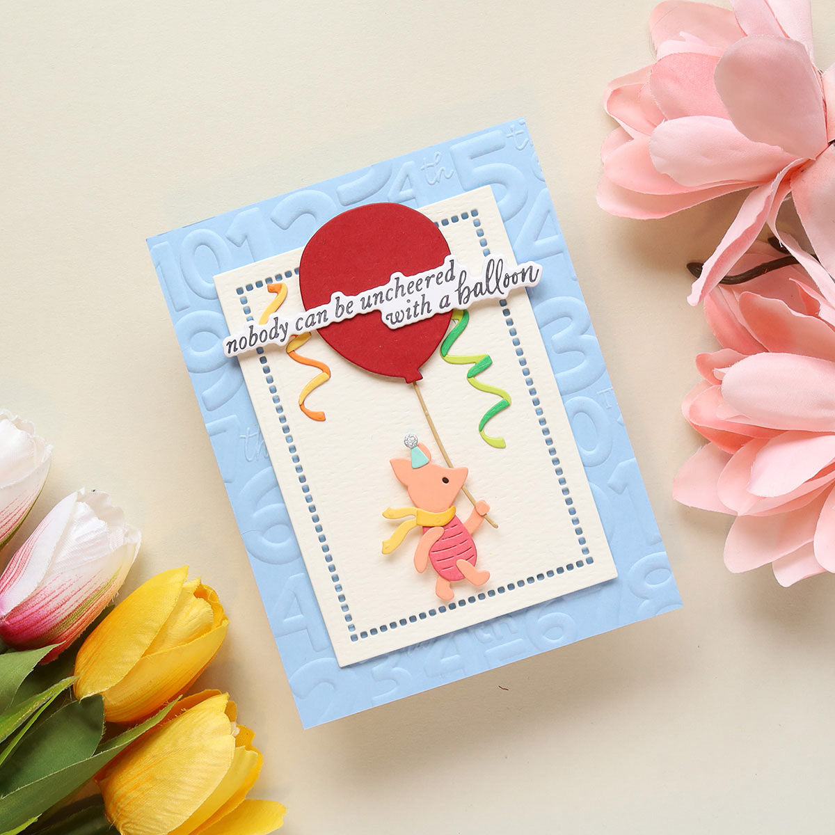 A Very Happy Birthday Sentiments Press Plate & Die Set