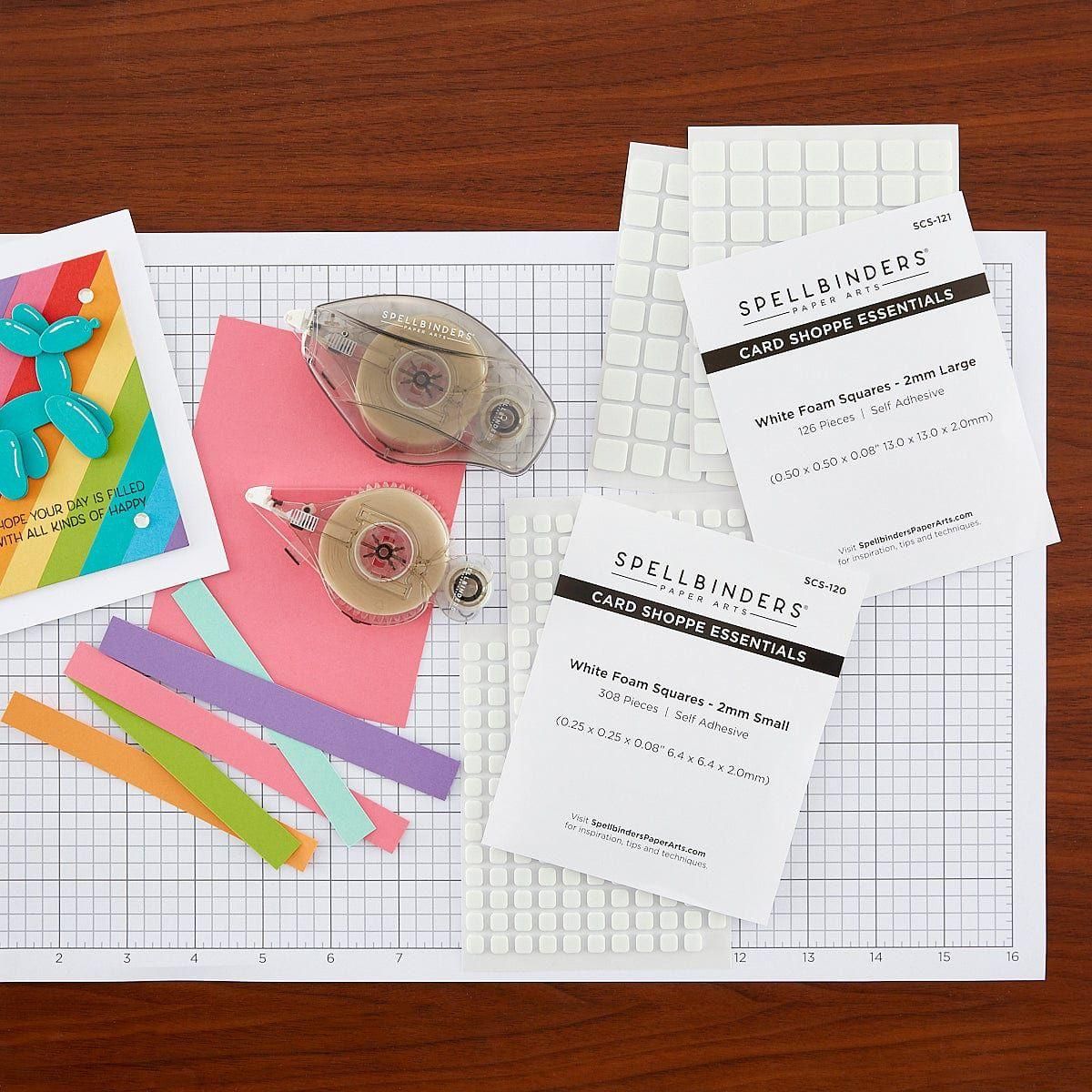 Adhesives Bundle - Tape Runner, Refill Strips, Small & Medium White Foam Squares