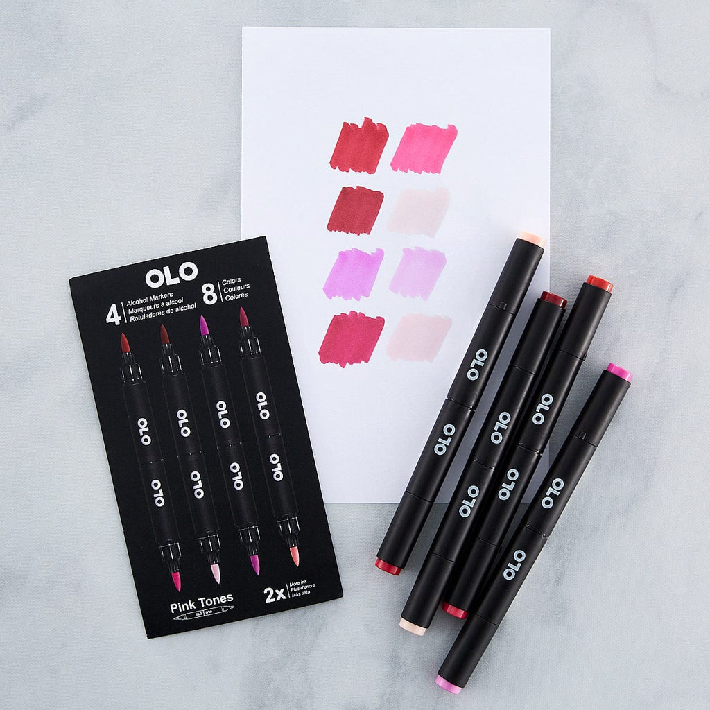 OLO Pink Tones Alcohol Markers Set