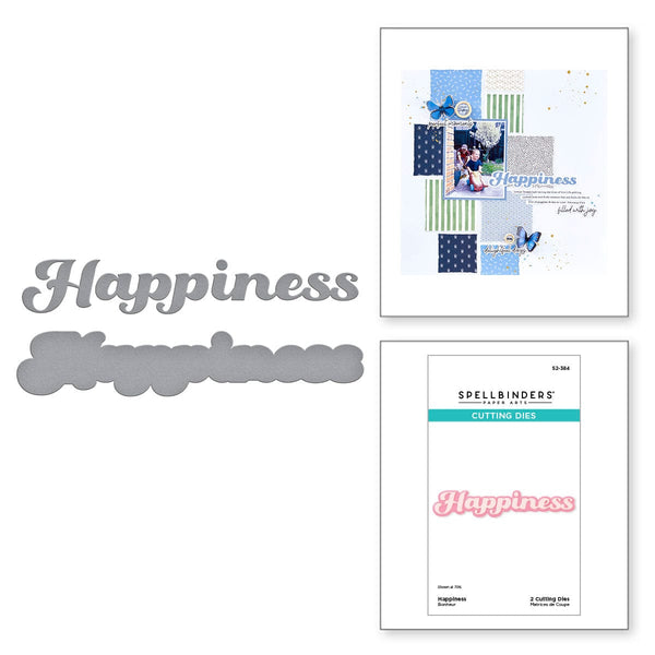 Happiness Etched Dies from the Storytelling by Spellbinders Scrapbooking Collection