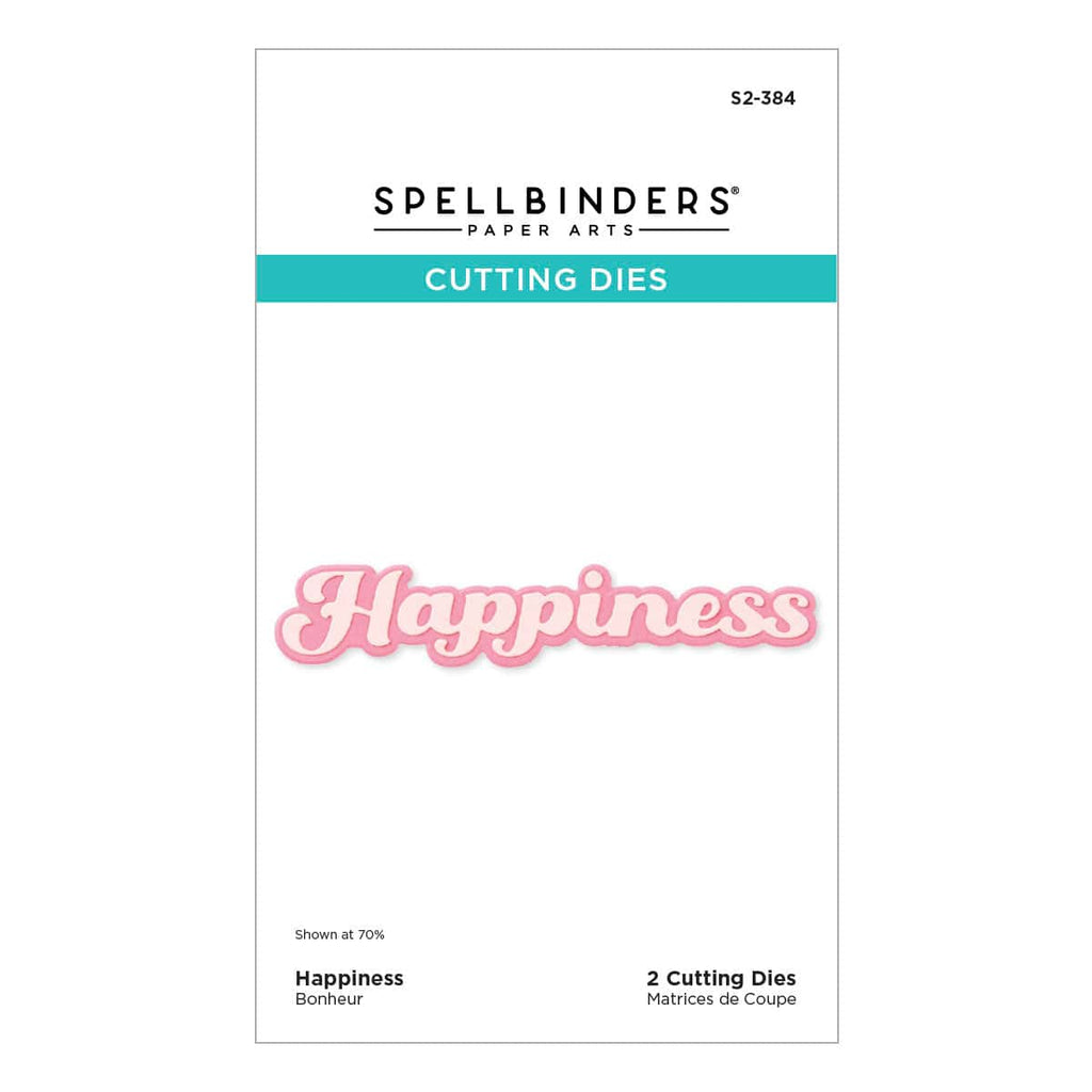 Happiness Etched Dies from the Storytelling by Spellbinders Scrapbooking Collection packaging