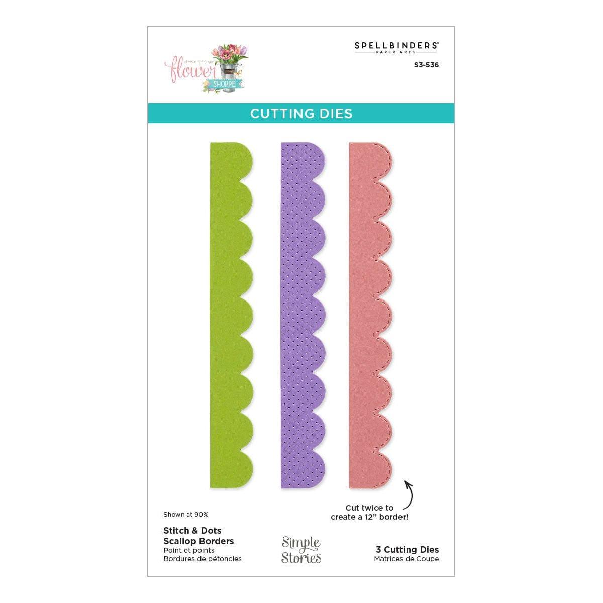 Stitch & Dots Scallop Borders Etched Dies with Simple Stories