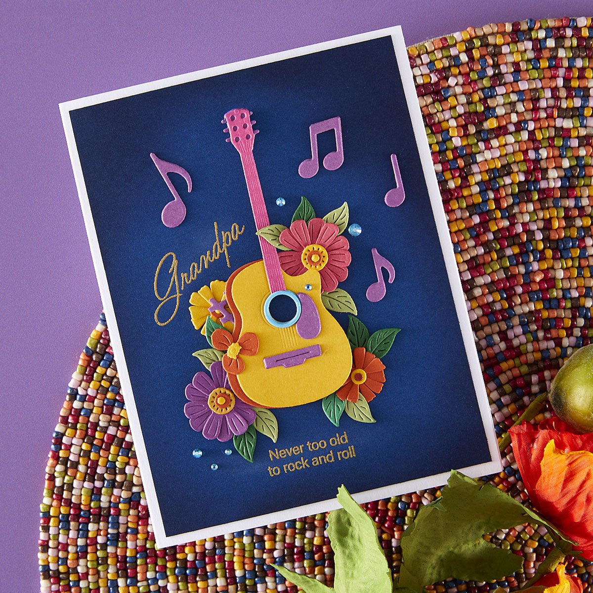 Mini Guitar Etched Dies from the Bibi's Musical Notes Collection