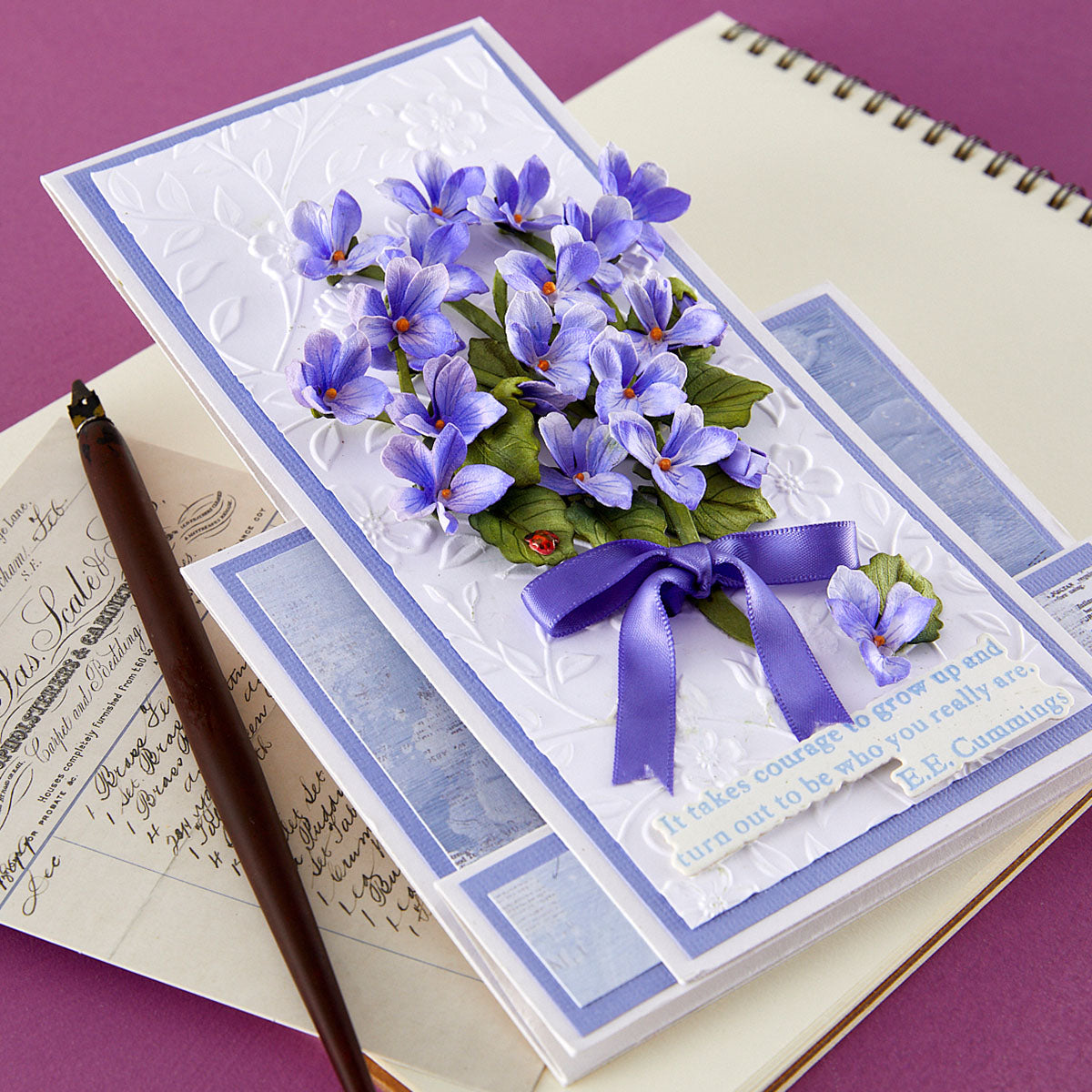 Wild Violet and Ladybugs Etched Dies by Susan Tierney-Cockburn