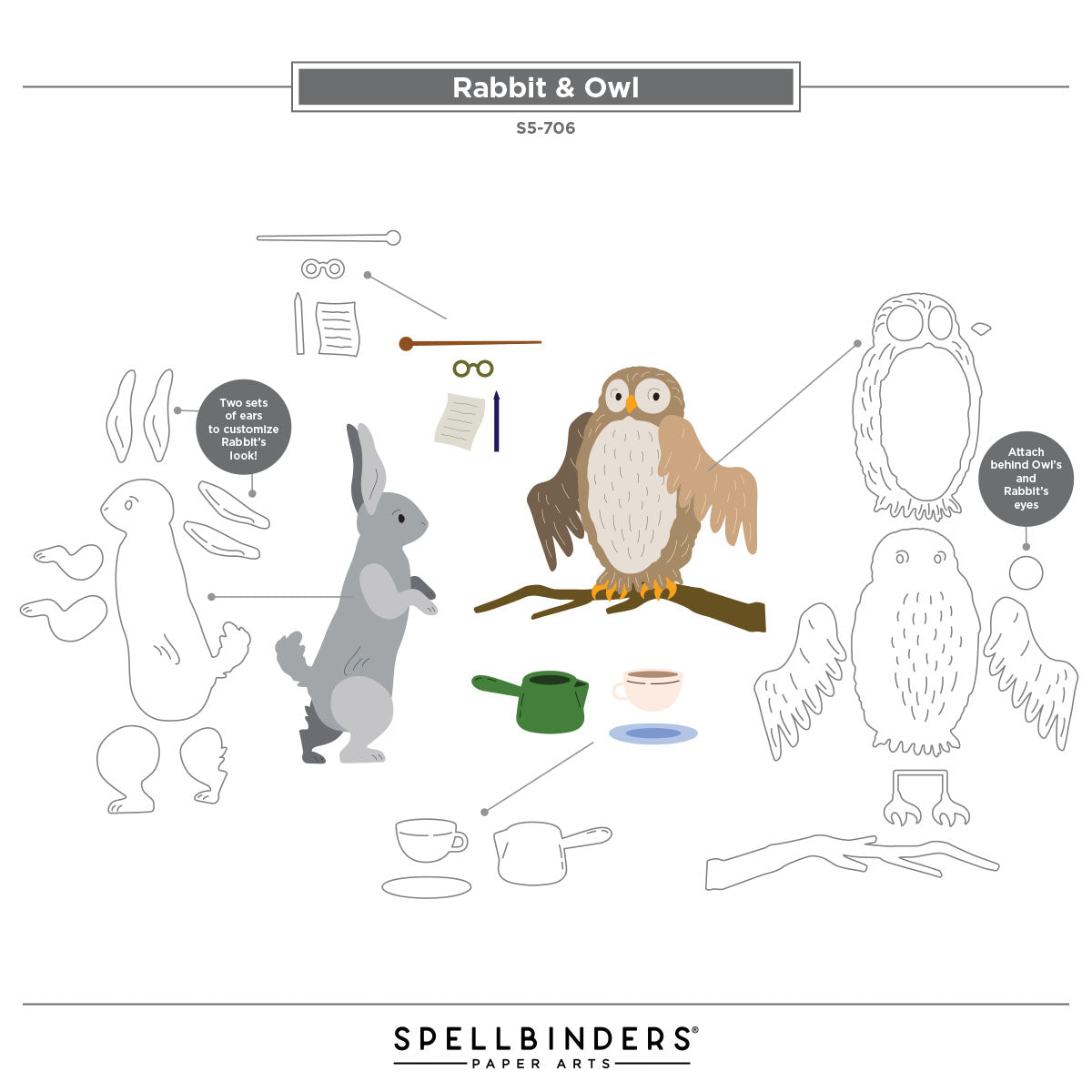 Rabbit & Owl Etched Dies by Simple Stories