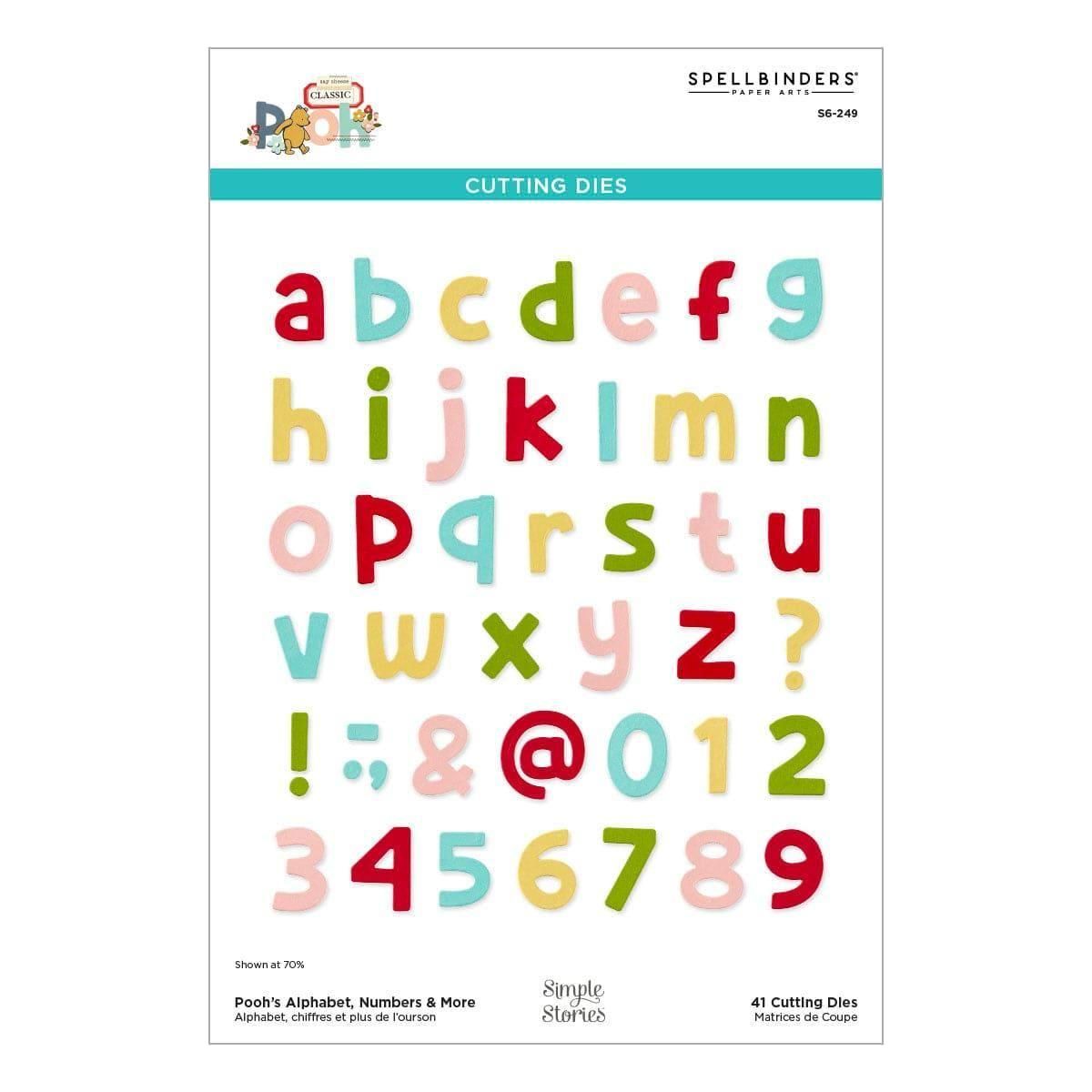 Pooh's Alphabet, Numbers & More Etched Dies in Collaboration with Simple Stories