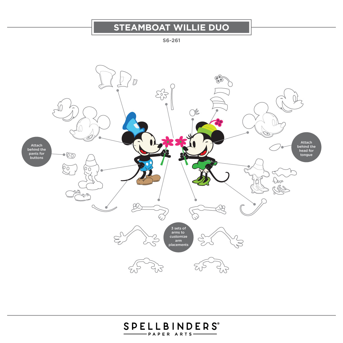Steamboat Willie Duo Etched Dies