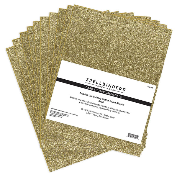 Spellbinders Essentials Glitter Foam Sheets - Gold & Silver