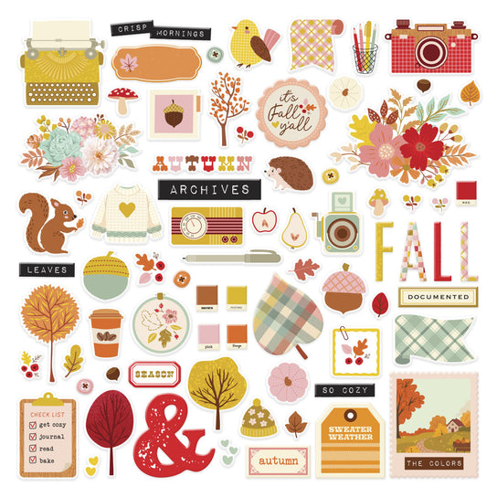 AUTUMN ARCHIVES CHIPBOARD DIE CUT STICKERS AUTUMN ARCHIVES CHIPBOARD DIE CUT STICKERS