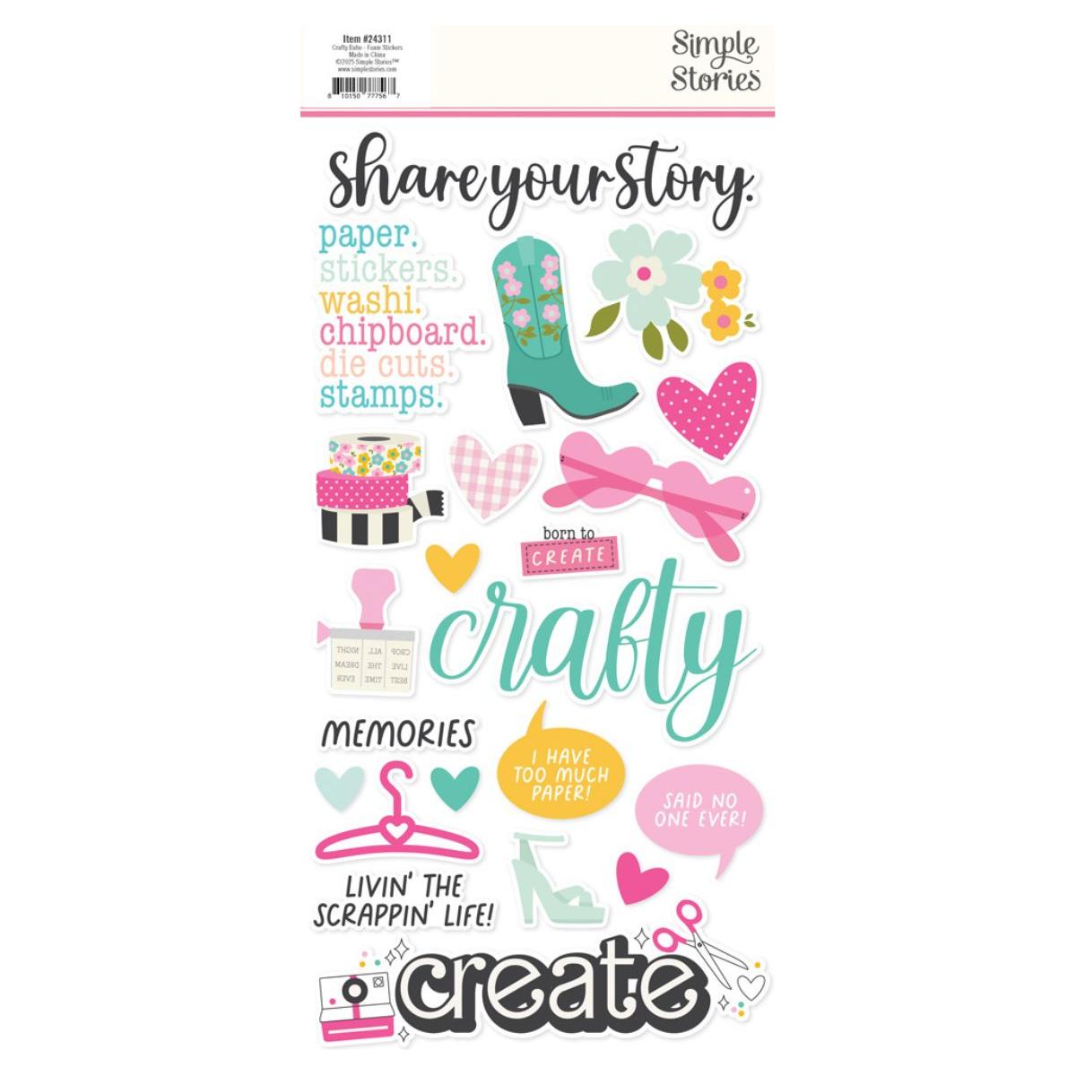 Simple Stories Crafty Babe Foam Stickers