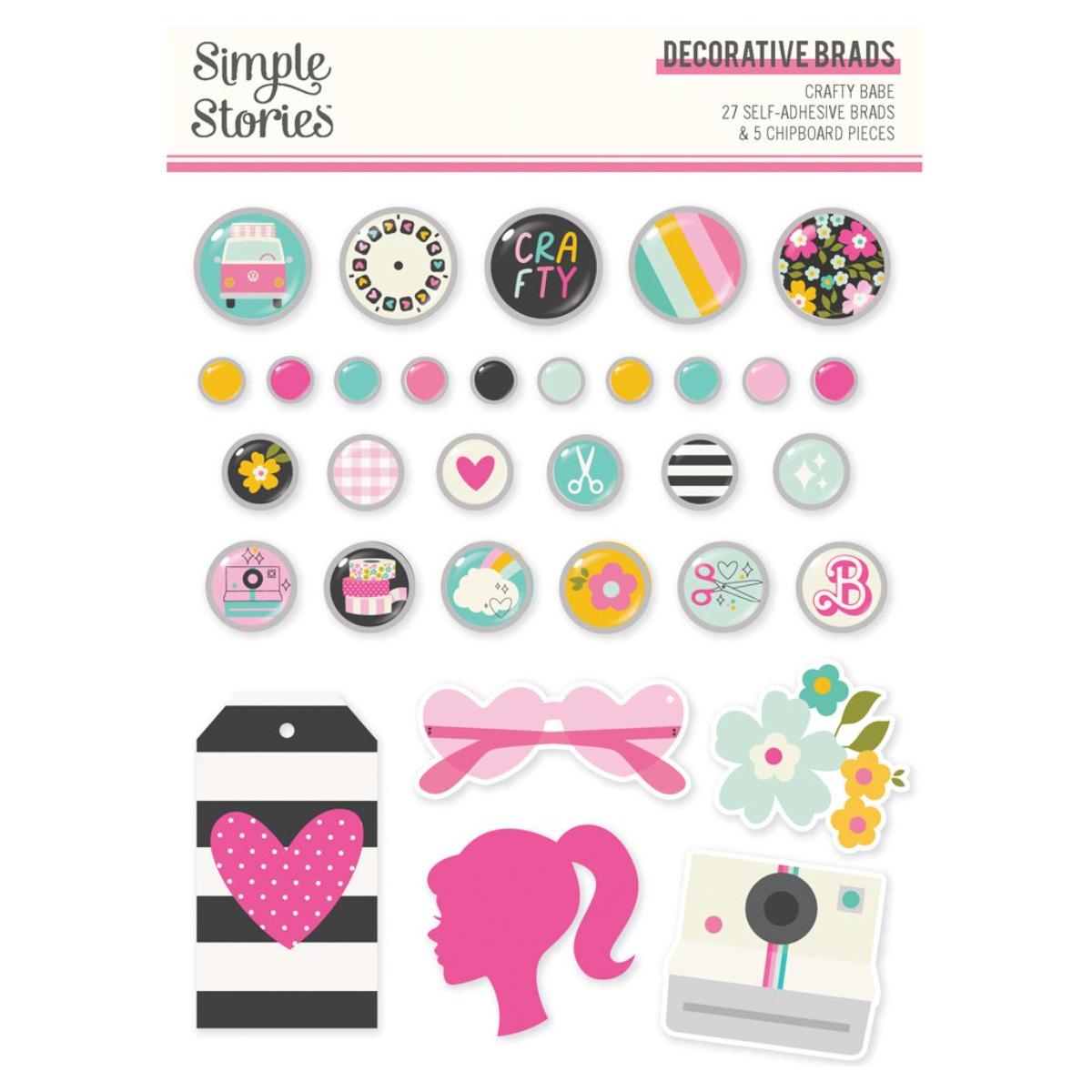 Simple Stories Crafty Babe Decorative Brads