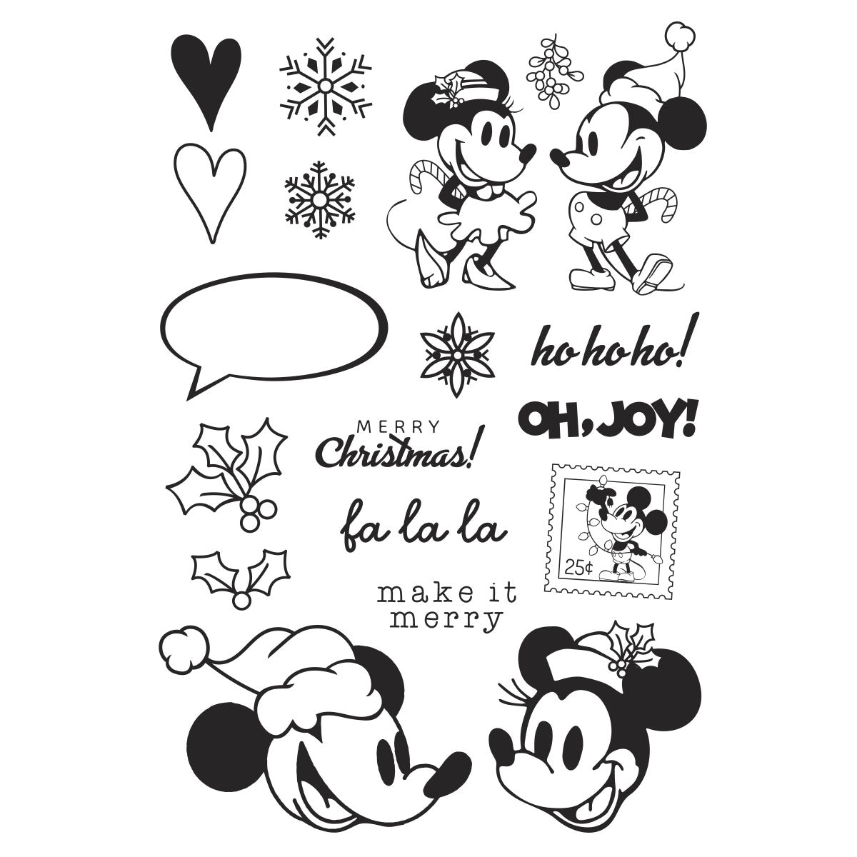 Simple Stories Say Cheese Classic Mouse Christmas Stamp Set