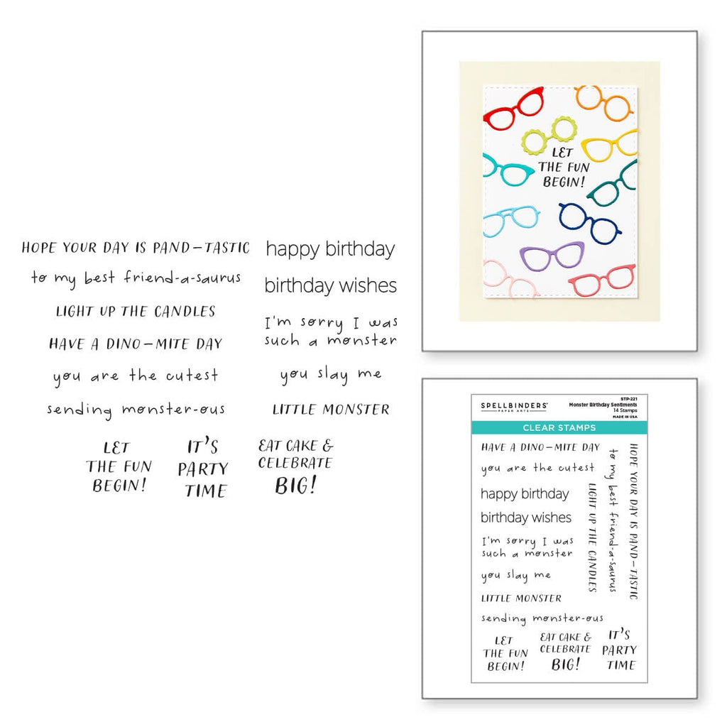 Spellbinders Stamp Set - Birthday Unboxing Sentiments, STP-117
