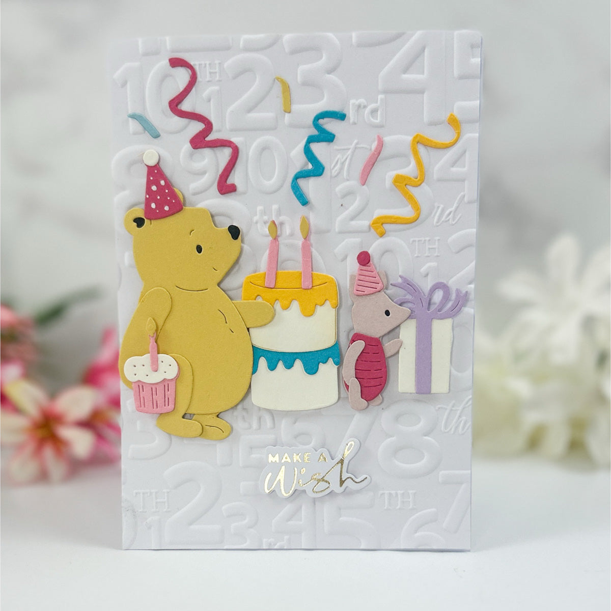 Classic Pooh Birthday Numbers 3D Embossing Folder