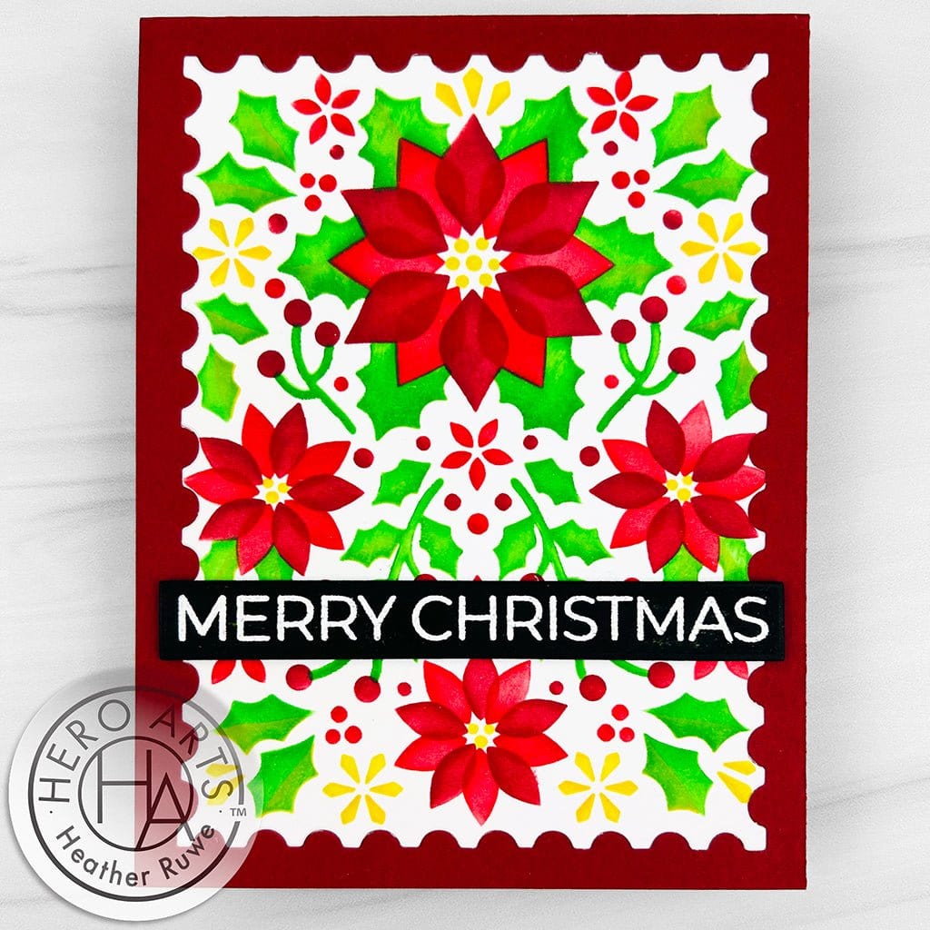 SA284 Color Layering Poinsettia Pattern Stencils - Hero Arts