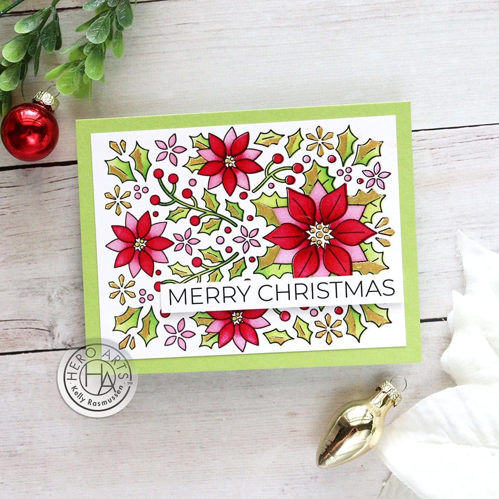 SA284 Color Layering Poinsettia Pattern Stencils - Hero Arts