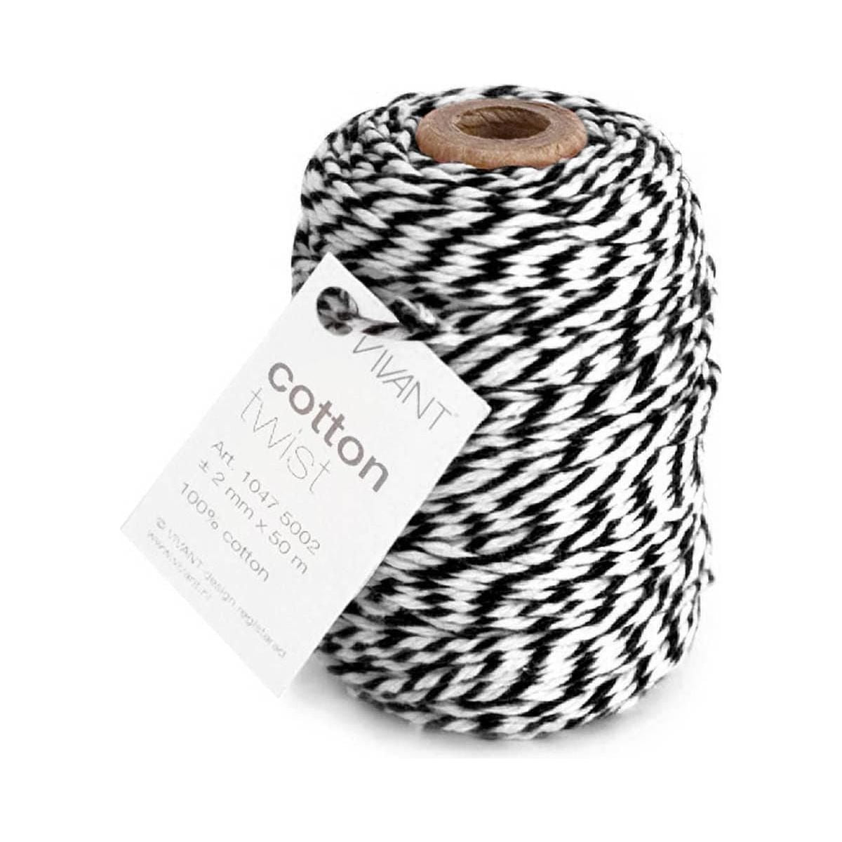 Vivant Black and White Cotton Twine 54 yards Spellbinders Paper Arts