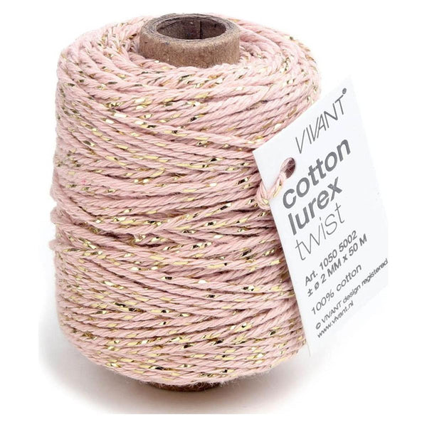 Vivant - Lurex Marble Rose Cotton Cord - 54 yards