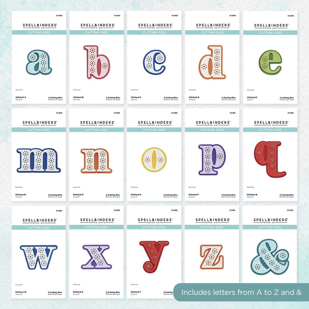 Stitched Alphabet Bundle Etched Dies | Stitched Alphabet Collection - Spellbinders Paper Arts