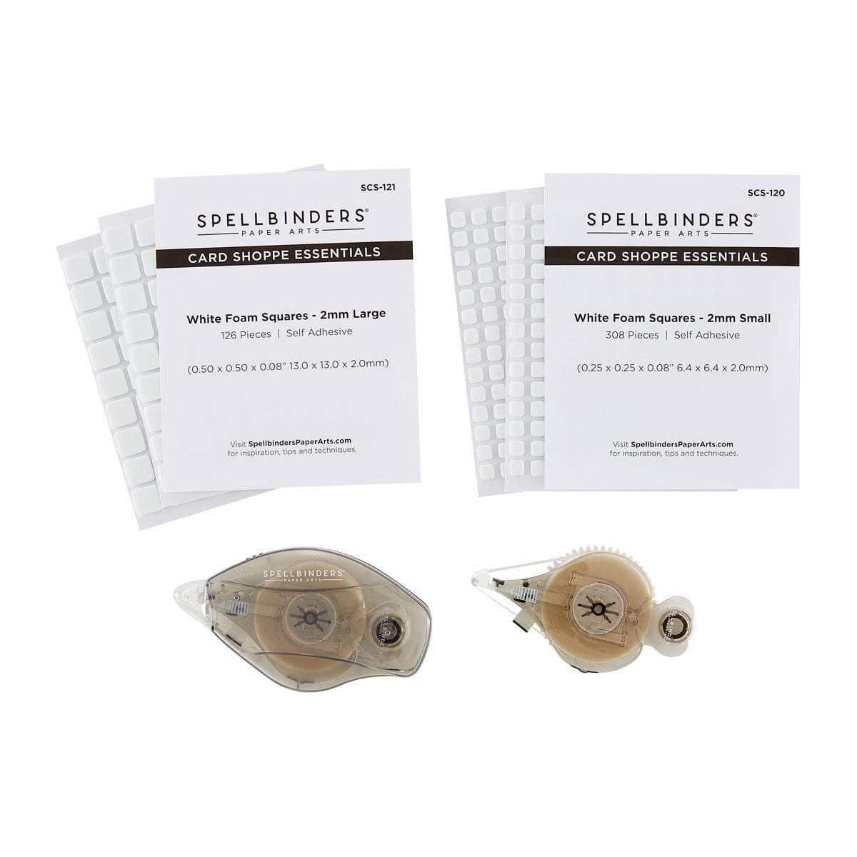 Adhesives Bundle - Tape Runner, Refill Strips, Small & Medium White Foam Squares