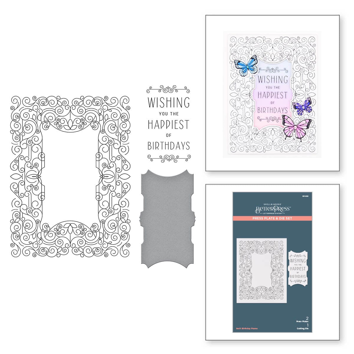 Spellbinders A Little Message Sentiments Press Plate & Die Set 