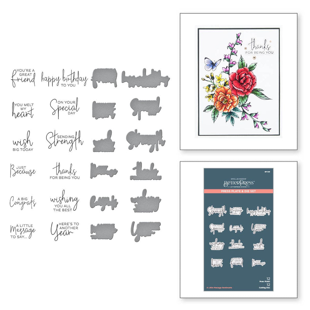 Your online source for Spellbinders BetterPress Plates & Dies, Let's Chat  Soon Icons supply