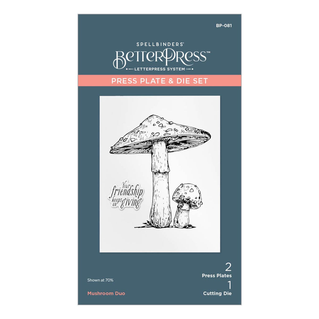 Spellbinders BetterPress Mushroom Duo Press Plate & Die Set - BP-081