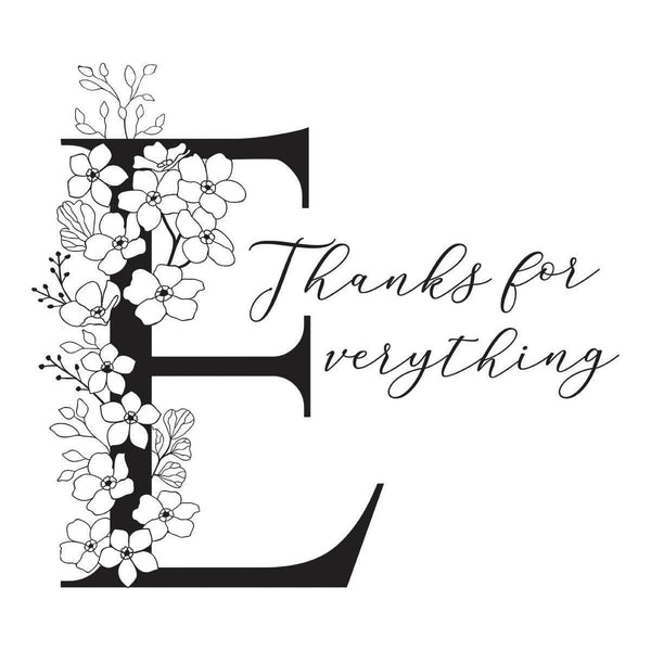 Floral E and Sentiment Press Plate