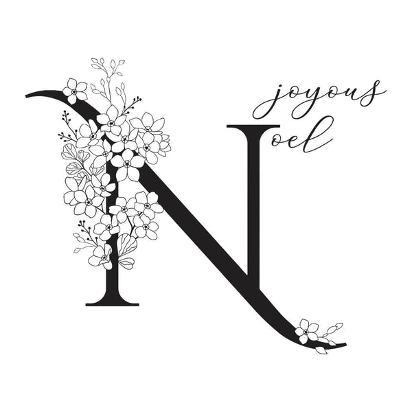 Floral N and Sentiment Press Plate