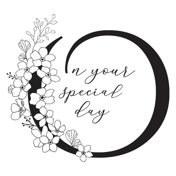 Floral O and Sentiment Press Plate